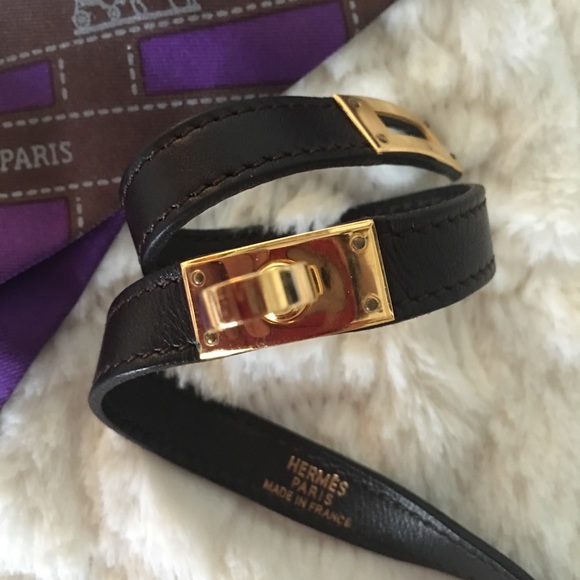 💯Hermes Kelly Double Tour Bracelet Dark chocolate - Picture 4 of 5